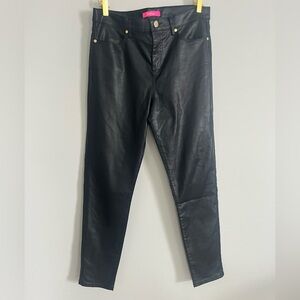 Lilly Pulizter Black Shiny Coated Pants Size 12